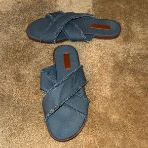 Women's Blue Denim Nautica Slide Sandals